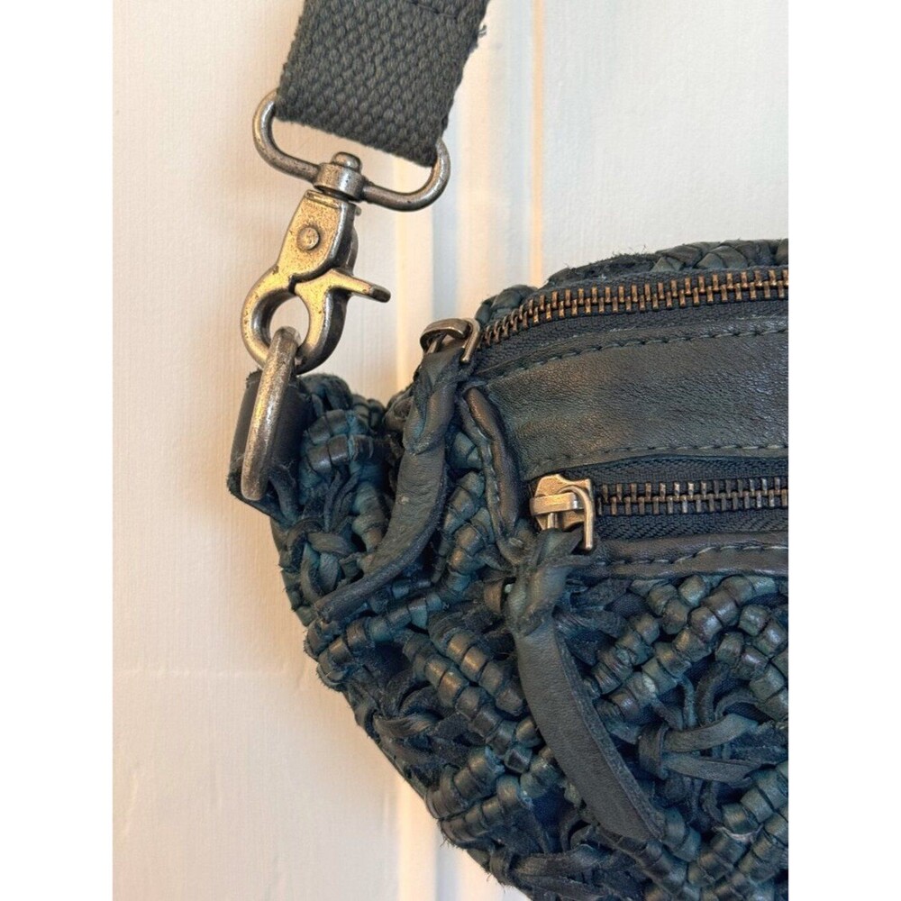 Latico Annie Belt Bag Leather Teal Woven Bag also wear as Sling Bag, Crossbody - Picture 3 of 13
